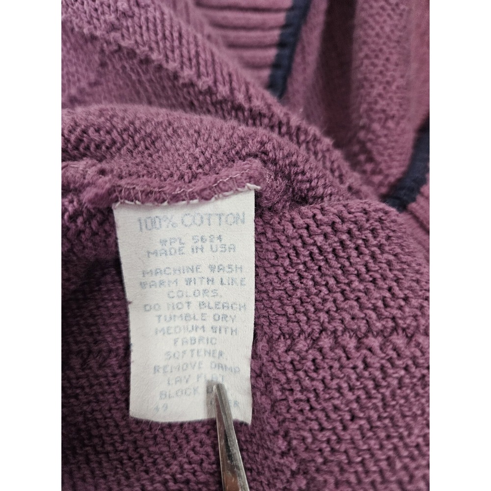 Vintage 90s Tall Timber Dusty Purple V-Neck Argyle Sweater Size Medium Women H77 - Picture 6 of 8